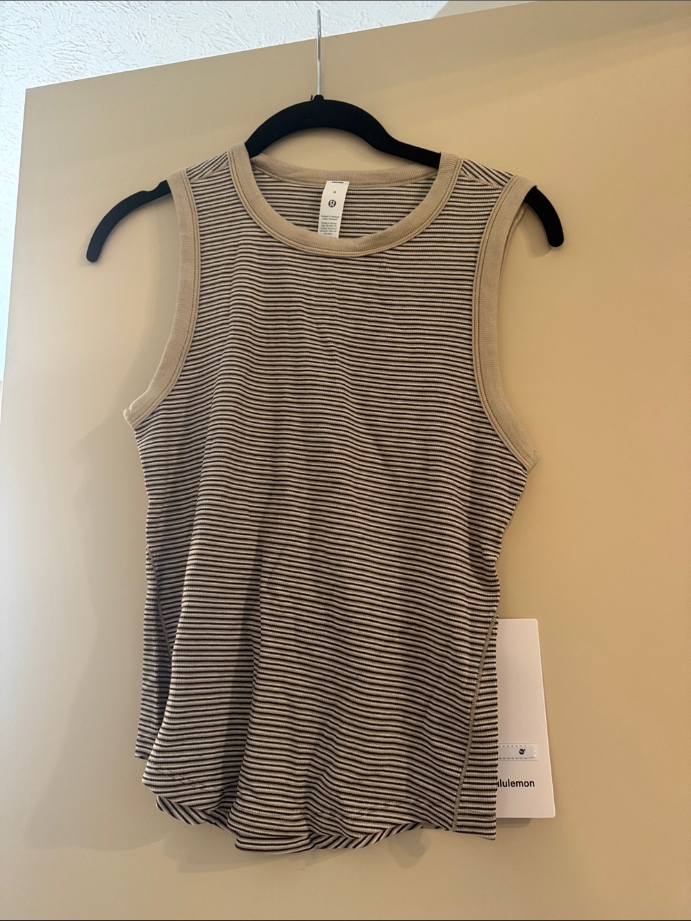 lululemon athletica Striped Sleeveless Tank - Cream & Black